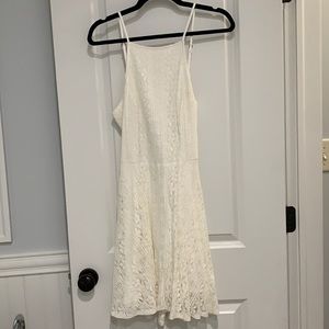 White Lace Dress with Criss Cross Back Women’s M
